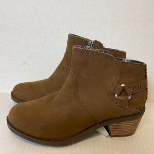 Teva Foxy Booties US 7.5 Bison Brown Low Block Heel